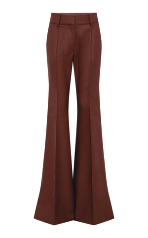 Rhein Flare Pant in Burnt Sienna Wool Cashmere Flannel