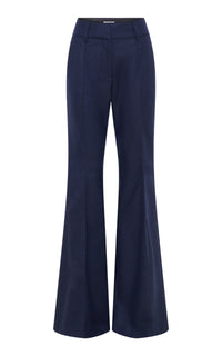 Rhein Flare Pant in Navy Wool Cashmere Flannel