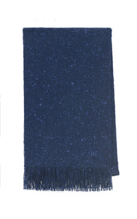 Illumina Fringe Scarf in Electric Navy Speckled Cashmere