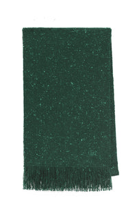 Illumina Fringe Scarf in English Green Speckled Cashmere