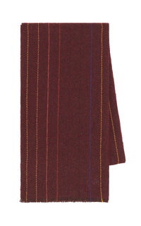 Fokestone Scarf in Burnt Sienna Multi Pinstripe Wool Cashmere