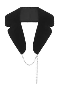 Demeter Coat Collar in Black Recycled Fur