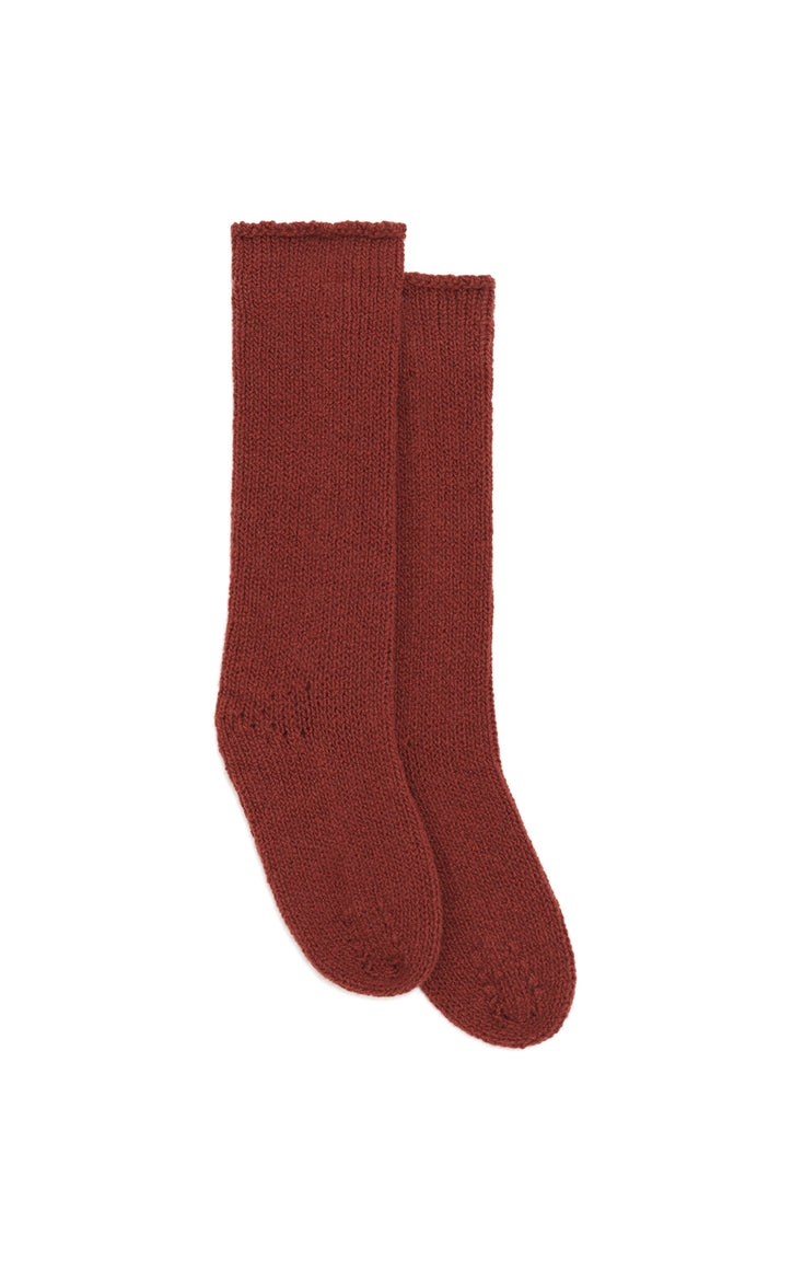 Nikola Knit Socks in Burnt Sienna Cashmere