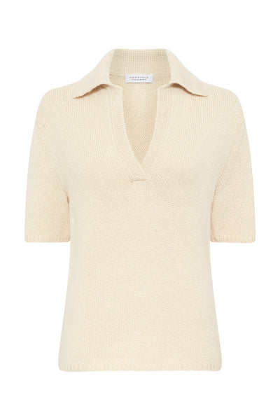 Sohan Knit Short Sleeve Polo in Off White Cashmere – Gabriela Hearst