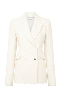 Stephanie Blazer in Ivory Recycled Cashmere Boucle