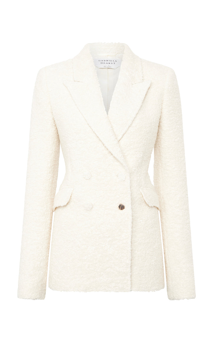 Stephanie Blazer in Ivory Recycled Cashmere Boucle