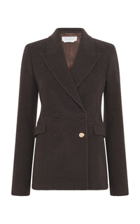 Stephanie Blazer in Chocolate Fine Cashmere Corduroy