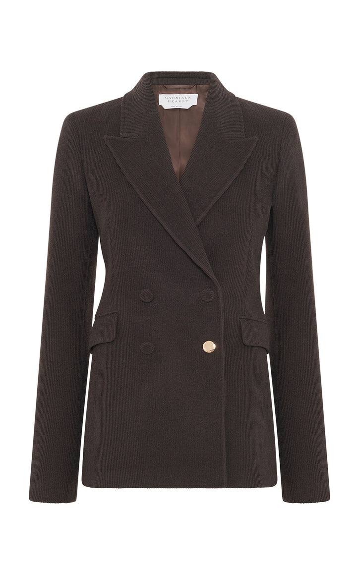 Stephanie Blazer in Chocolate Fine Cashmere Corduroy