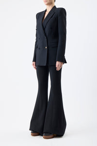 Desmond Pant in Black Virgin Wool Crepe