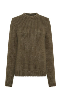 Poros Knit Sweater in Olive Cashmere