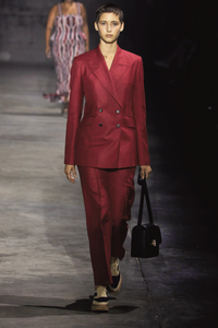Angela Blazer in Red Silk Wool with Linen