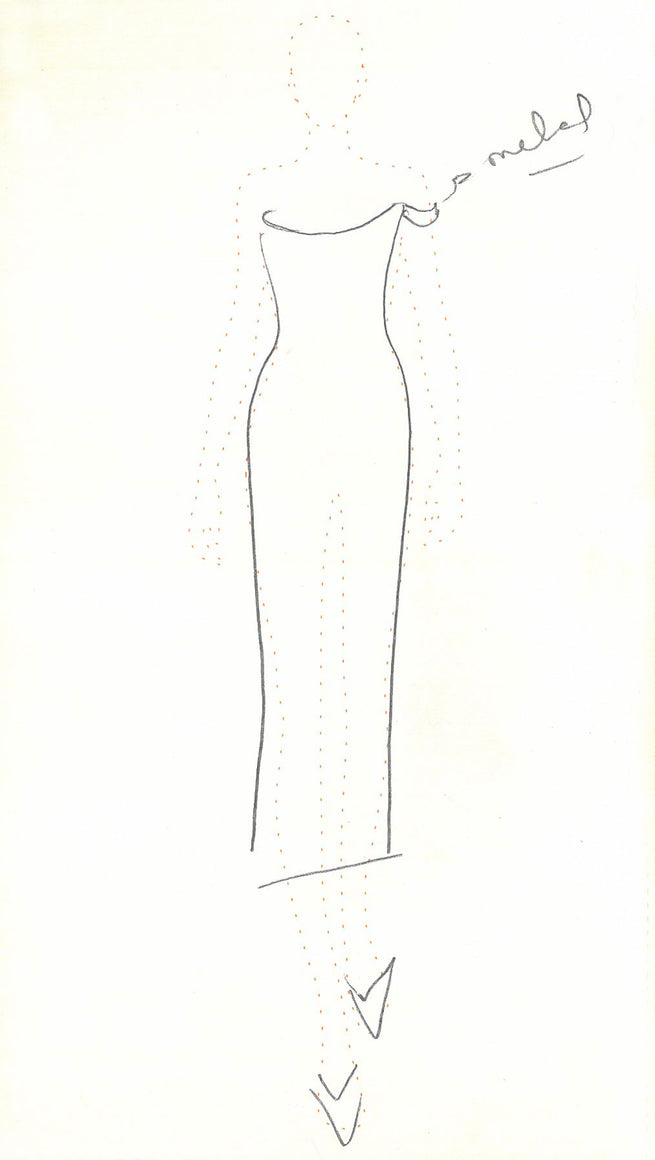 Anica Maxi Dress in Ivory Wool Silk Cady