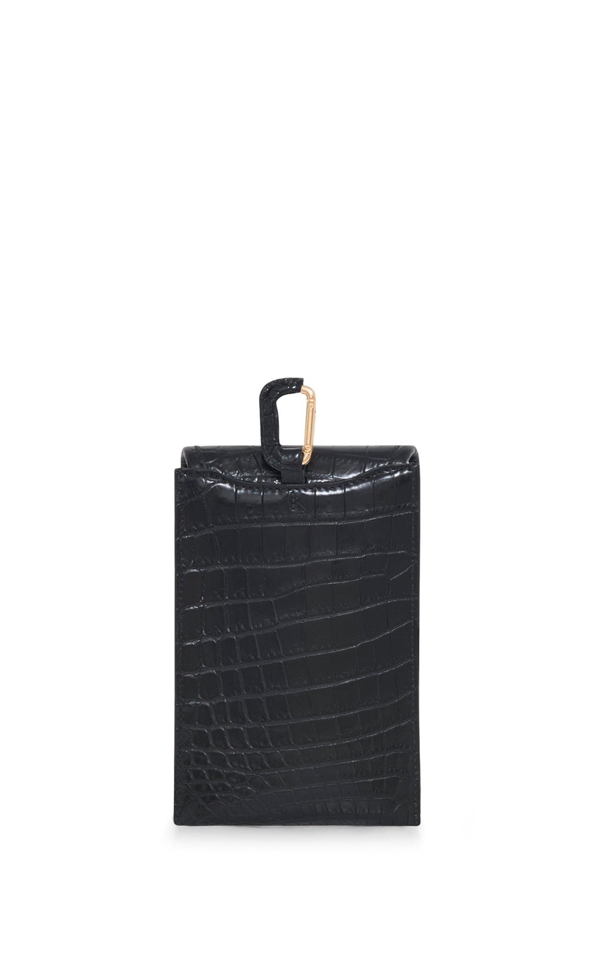 Medium Leonora Flap Bag in Black Crocodile Leather with Sunglasses Pouch