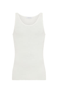 Leiva Knit Tank Top in Ivory Merino Wool