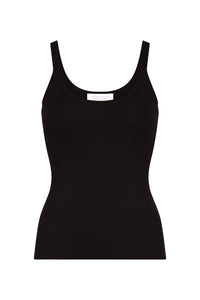 Cinxia Knit Tank Top in Black Cashmere Silk
