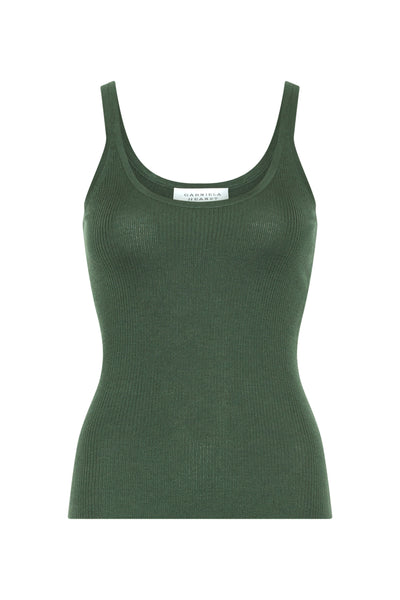 Cinxia Women's Olive Cashmere Knit Tank Top | Gabriela Hearst