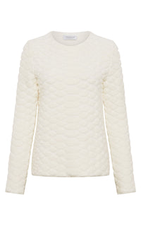 Tansey Knit Sweater in Ivory Cashmere