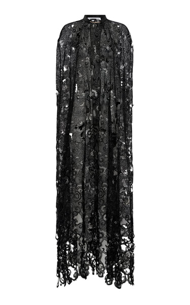 Tarah Cape in Black Silk Organza Lace – Gabriela Hearst