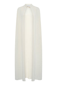 Laleh Knit Cape in Off White Mulberry Silk