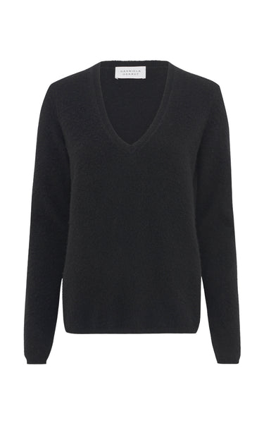 Vesper Knit V-Neck Sweater in Black Brushed Cashmere – Gabriela Hearst