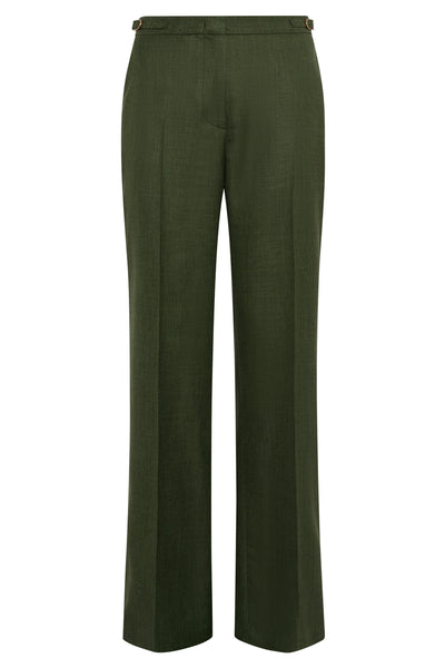 Women's Olive Virgin Wool Flare Pant | Gabriela Hearst
