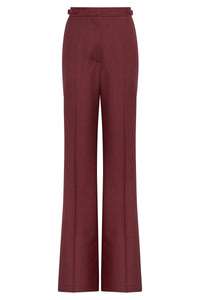 Vesta Flare Pant in Bordeaux Wool Silk