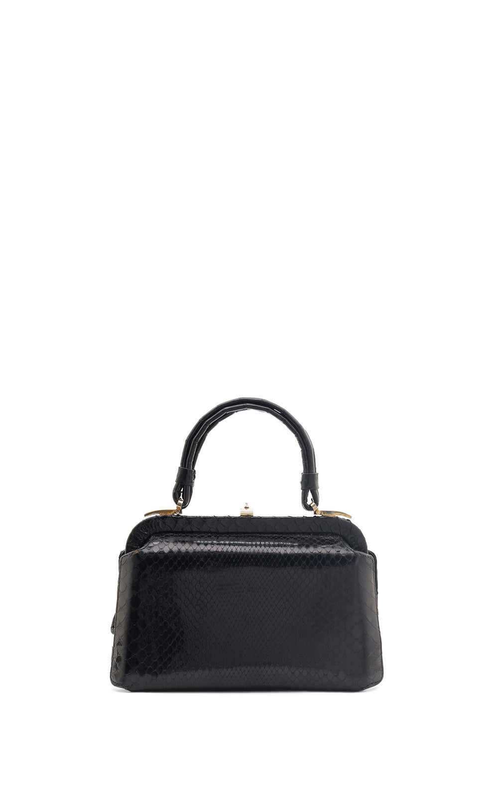 Vintage No.7 Bag in Black Snakeskin & Crocodile Leather
