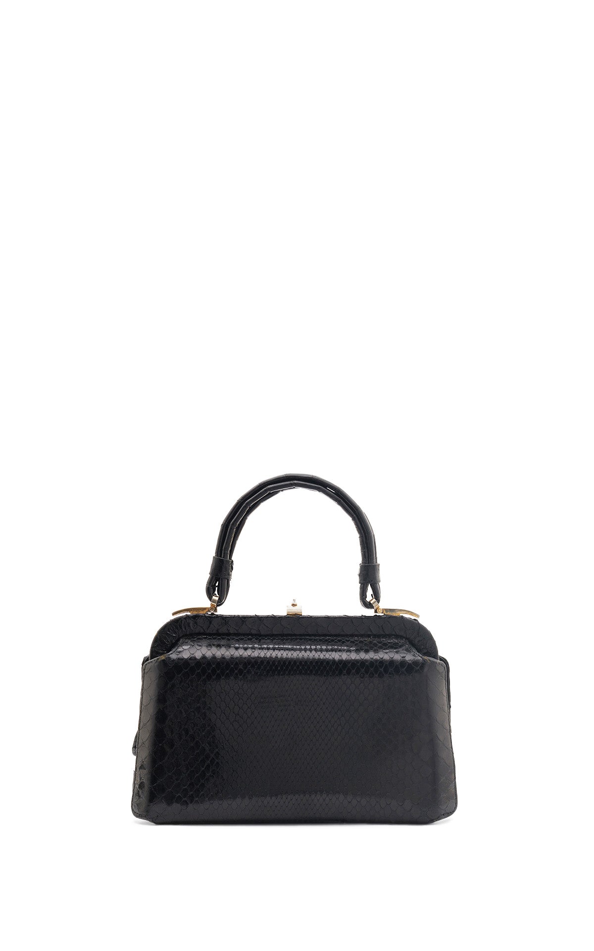 Vintage No.7 Bag in Black Snakeskin & Crocodile Leather