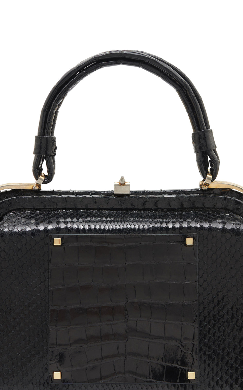 Vintage No.7 Bag in Black Snakeskin & Crocodile Leather