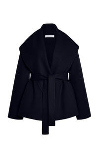 Harris Wrap Jacket in Dark Navy Double-face Cashmere
