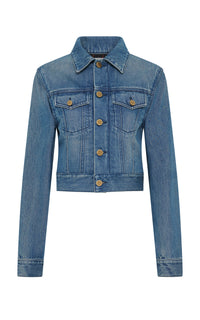 Bronte Jacket in Uruguayan Blue Recycled Cotton Denim