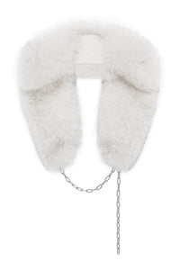 Demeter Coat Collar in White Recycled Fur