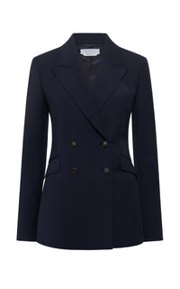 Stephanie Blazer in Dark Navy Sportswear Wool