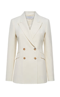 Stephanie Blazer in Ivory Sportswear Wool
