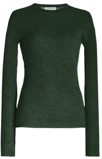 Browning Knit Sweater in English Green Cashmere Silk