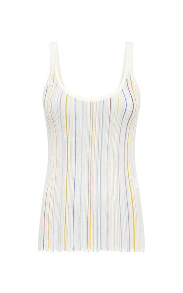 Bella ribbon tank andmary ivory ② THE SATIN TRIM TANK ALABASTER