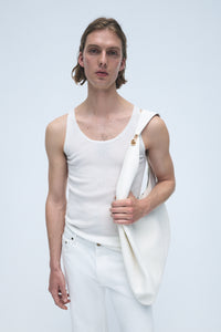 Leiva Knit Tank Top in Ivory Merino Wool