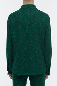 Lucas Overshirt in English Green Speckled Cashmere