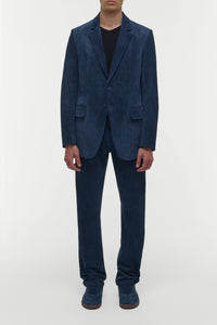 Irving Jacket in Electric Navy Suede Corduroy