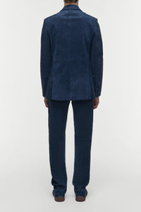 Irving Jacket in Electric Navy Suede Corduroy