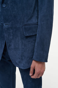 Irving Jacket in Electric Navy Suede Corduroy