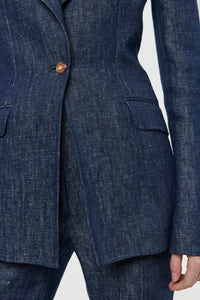 Rhein Flare Pant in Stone Washed Linen Denim