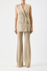 Mayte Vest in Khaki Sportswear Wool