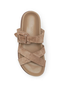 Circe Slide Sandal in Sand Suede