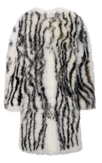 Ebel Coat in Ivory & Black Cashmere Shearling