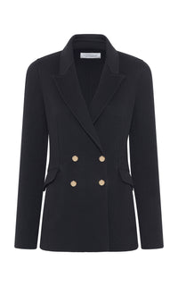 Lloyd Blazer in Black Double-Face Recycled Cashmere