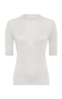 クリセ ニットTシャツ アイボリー カシミアシルク ヘンプ