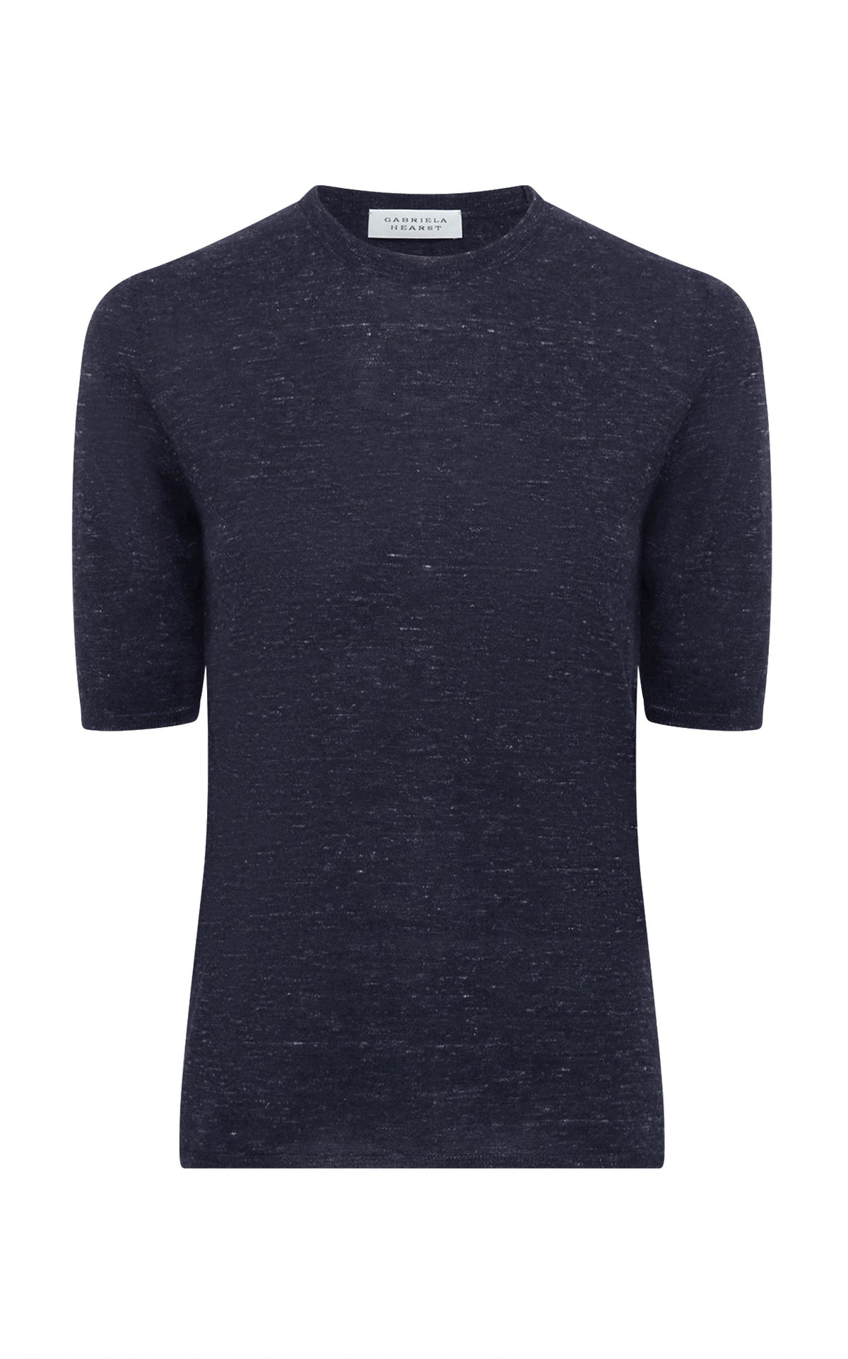 ネイビーのカシミアシルクと麻を使用したChryseニットTシャツ