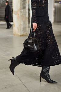 Nina Bag in Black Leather Snake Scales