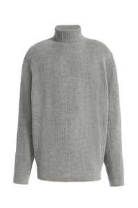 Wigman Knit Turtleneck Sweater in Heather Grey Cashmere